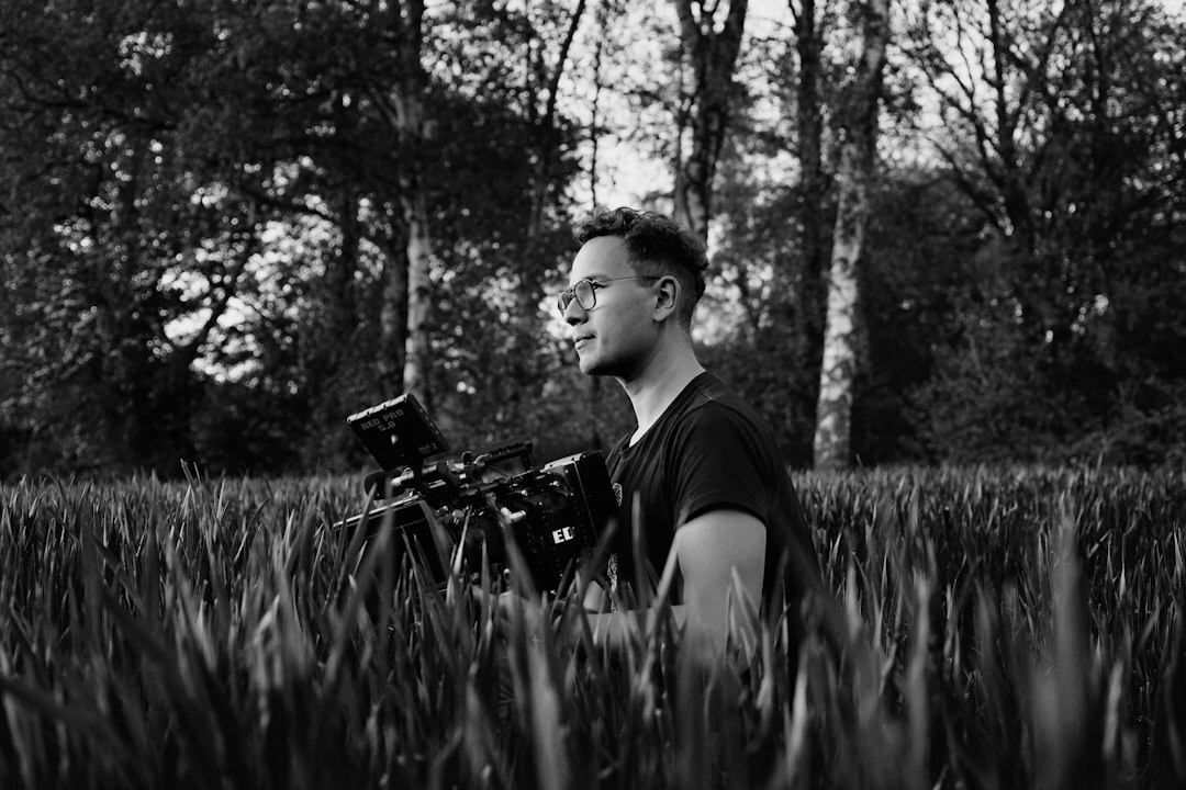 filmmaker shooting scene outdoors